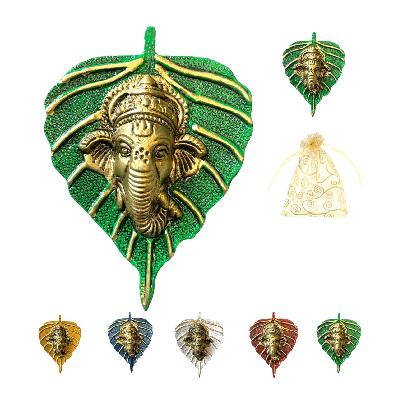 Leaf Ganesha Return Gift, Diwali Navrathri Decoration, Ganesh Wall Decor,housewarming Gift,indian Wedding, Pooja Puja Favor, Idol Statues, Feng Shui